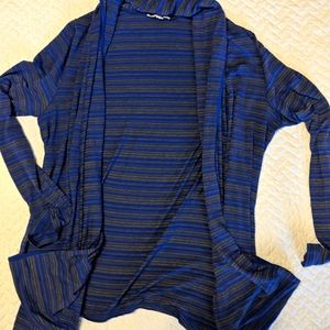 Stitch Fix 41 Hawthorn Cardigan in Blue and Gold Stripes